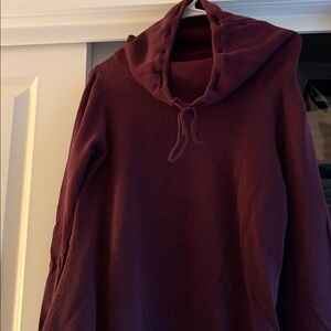 Eddie Bauer Women's burgundy wine colored Cowl Neck sweatshirt Sweater